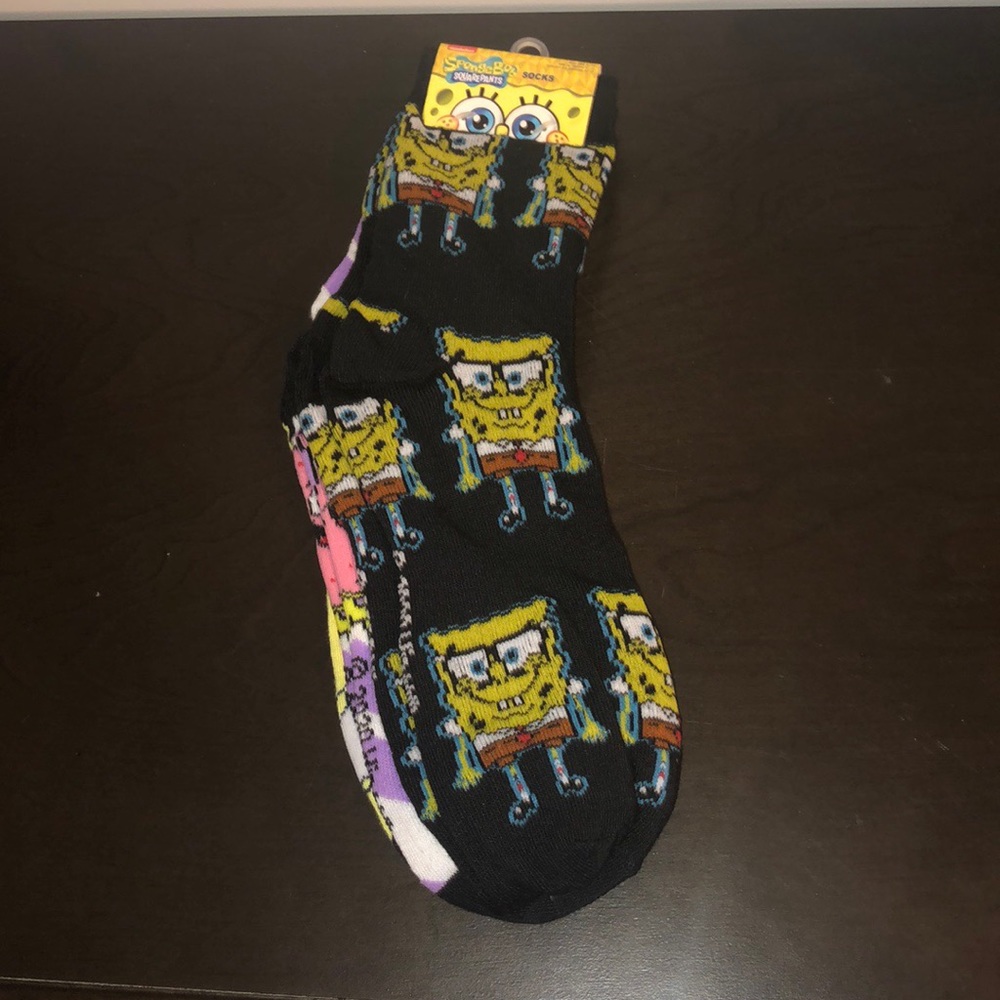 Spongebob Squarepants Socks Crew 3 Pairs NWT 🧽